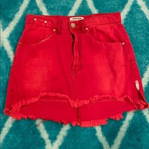One Teaspoon red denim skirt